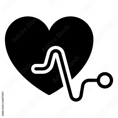 Heartrate icon, glyph icon style
