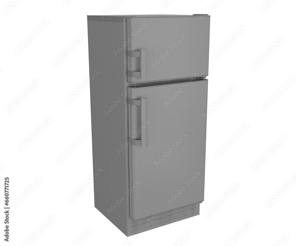 3d rendering white simple refrigerator, kitchen equipment concept 3d rendering white simple refrigerator, kitchen equipment concept