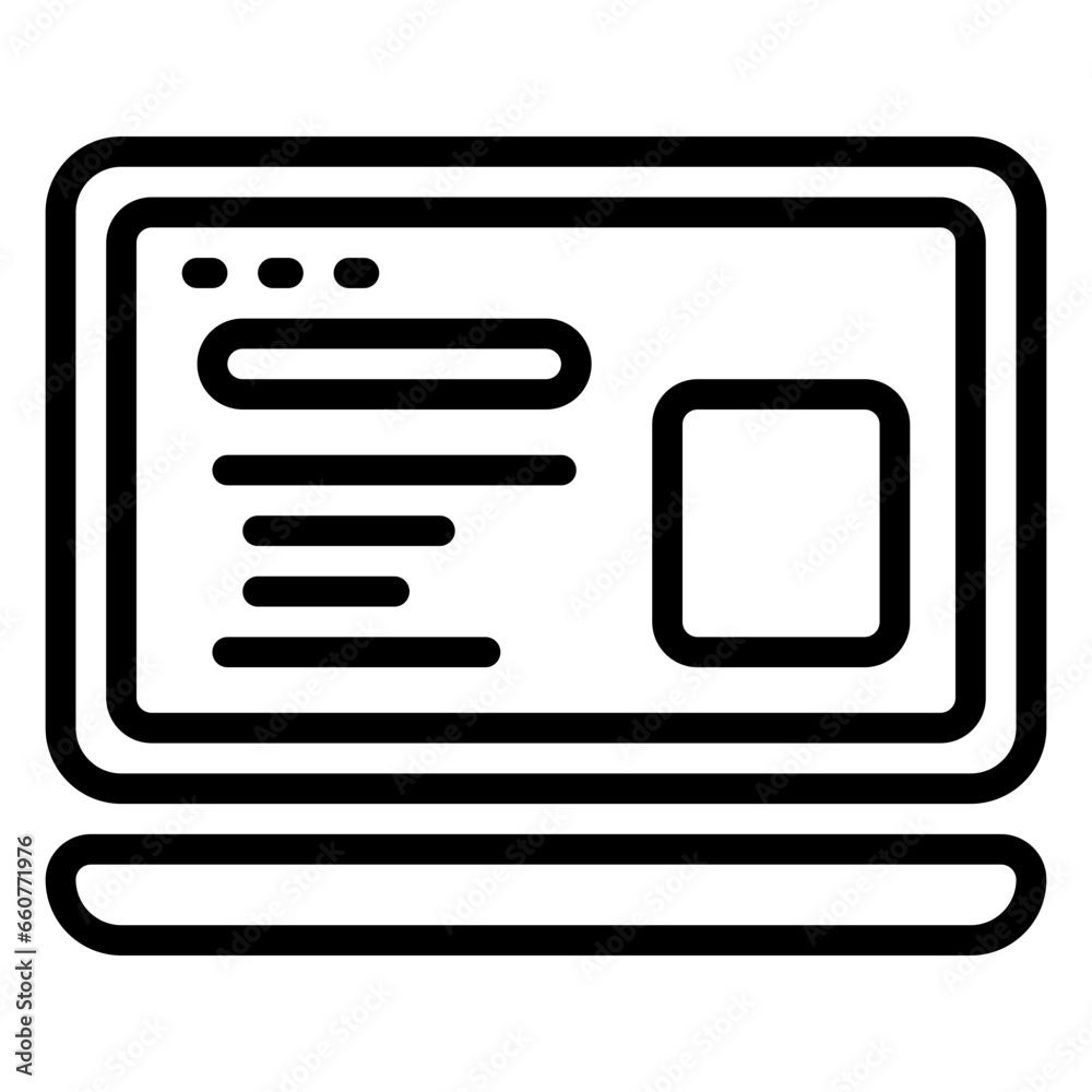 laptop icon, line icon style