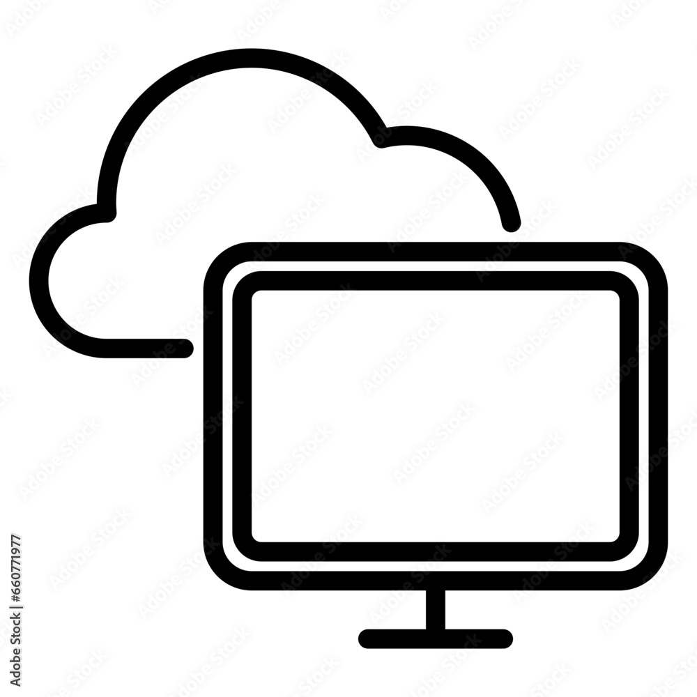 cloud computing icon, line icon style cloud computing icon, line icon style