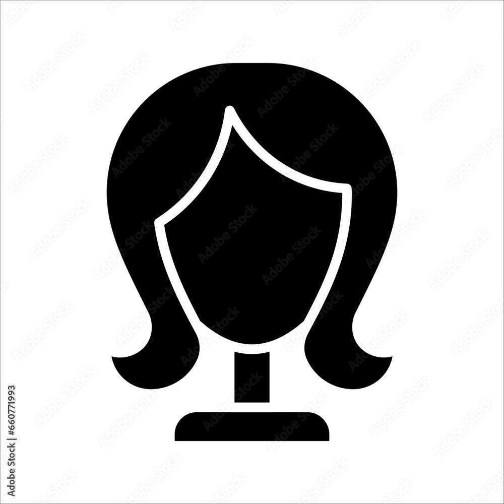 Wig linear icon concept. Wig line vector sign, vector illustration on white background Wig linear icon concept. Wig line vector sign, vector illustration on white background