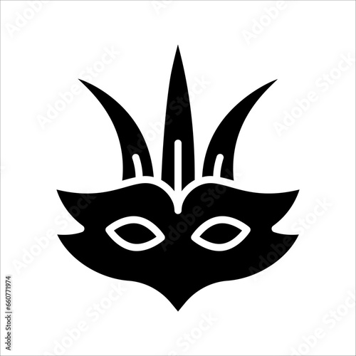 Theater masks. Vector art. Carnival mask line icon, outline vector sign, Masquerade symbol vector illustration on white background