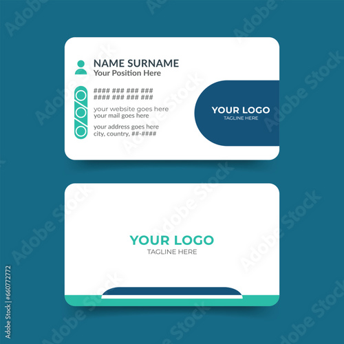 Medical doctor business card design template for hospital, Modern clinic healthcare front, and backside view vector design 