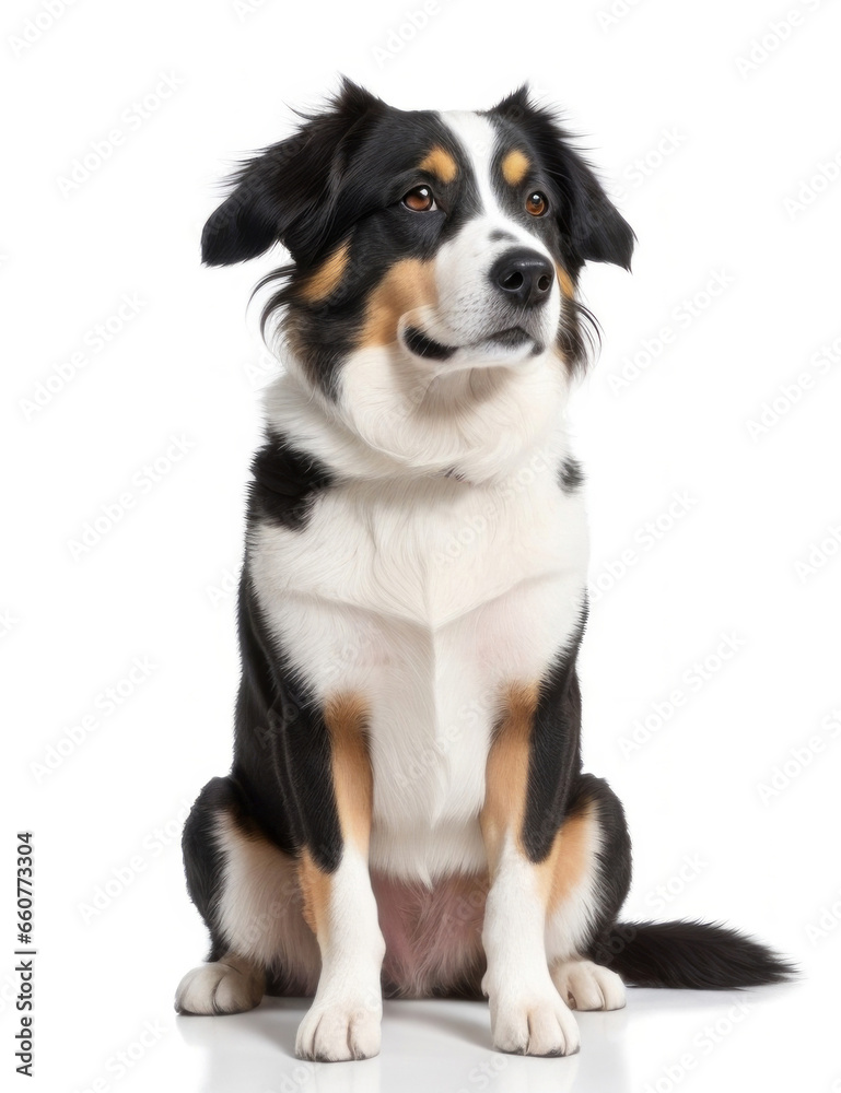 Dog Portrait on a Clean Plain White Background - Perfect for a Pet Shop Advertisement and Dog Food Advertisement