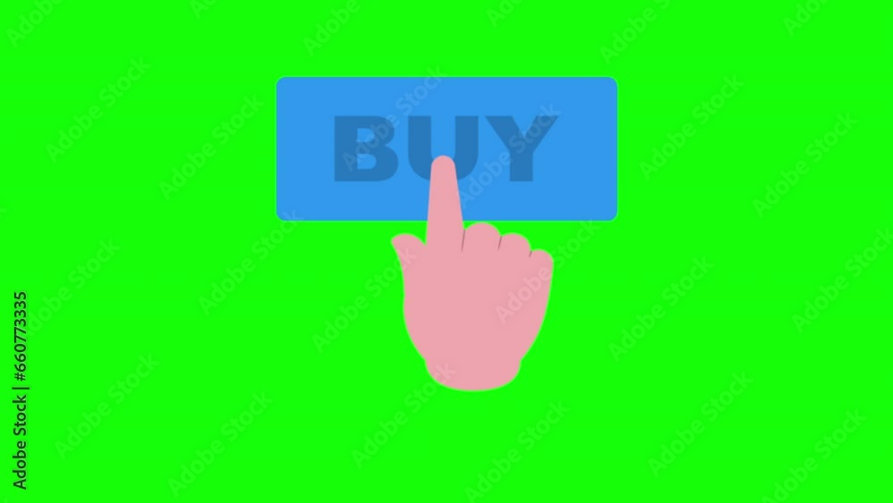 2D Animation of Buy Button Isolated On Green Background 2D Animation of Buy Button Isolated On Green Background