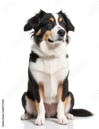 Dog Portrait on a Clean Plain White Background - Perfect for a Pet Shop Advertisement and Dog Food Advertisement