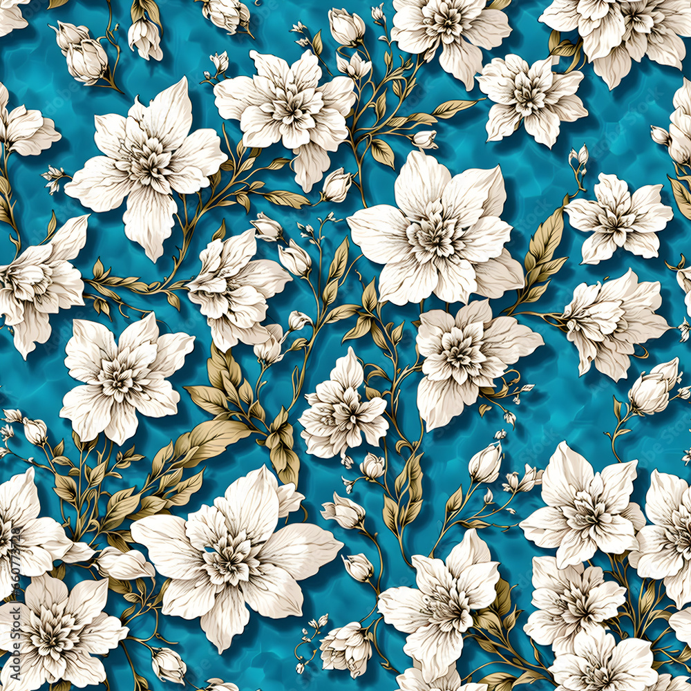 Seamless patterns Delphinium flowers