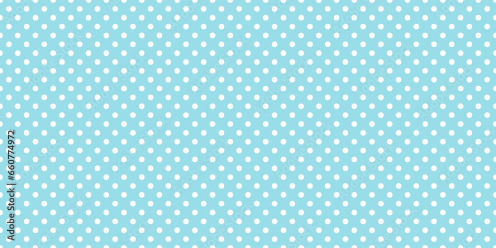 Polka dot seamless pattern. Blue and white dotted repeated background. Swatch template for textile, fabric, plaid, tablecloths, clothes, cover Vector wallpaper