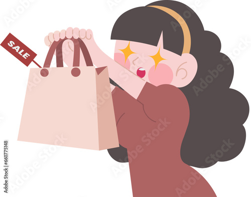 girl with shopping bags