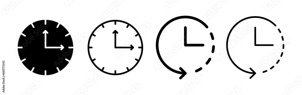 Clock icon. Time icon vector. Clock icon in trendy flat style isolated Clock icon. Time icon vector. Clock icon in trendy flat style isolated