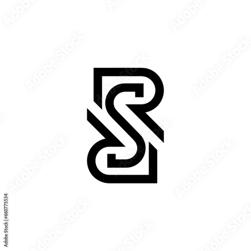 SR letter logo vector 