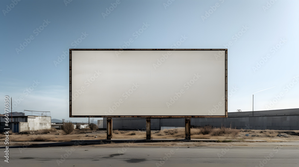 blank billboard on the street for mockup template