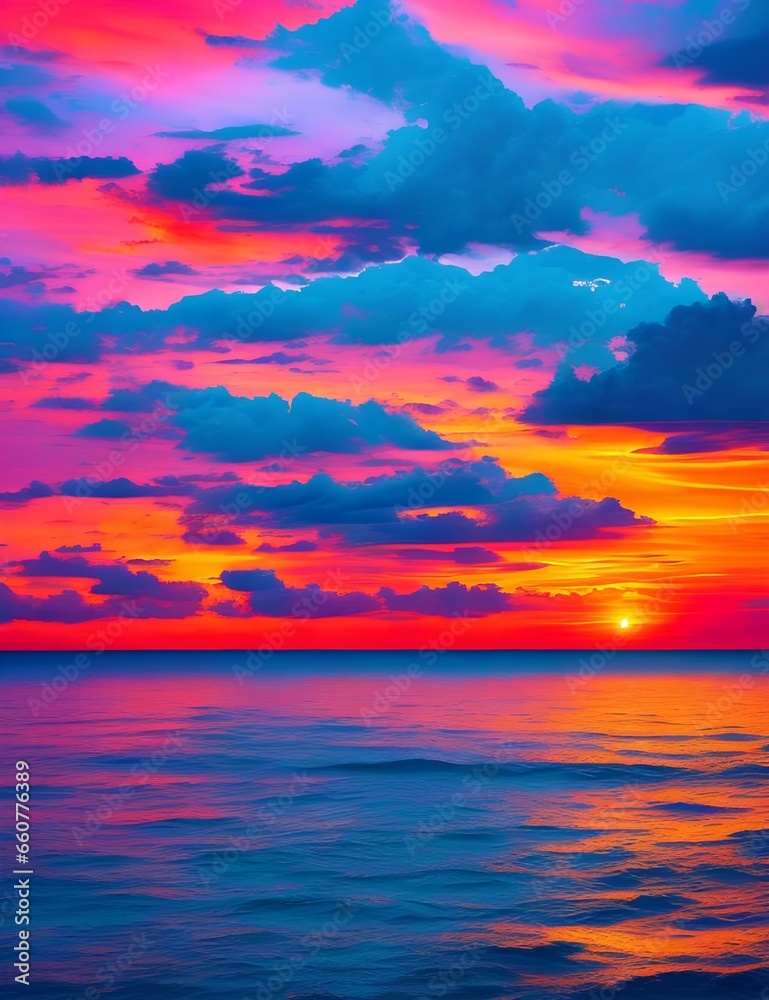 sunset over the ocean