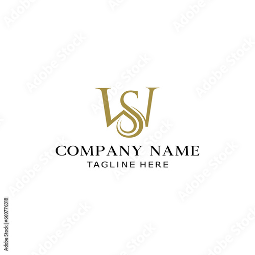 WS letter logo vintage vector template