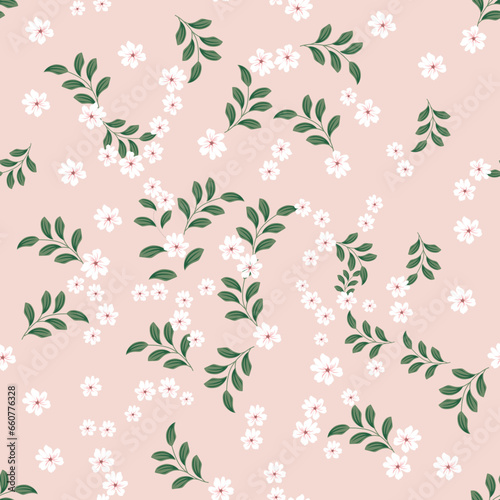 seamless small vector flower design on background