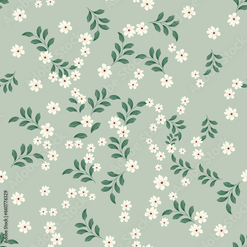 seamless small vector flower design on background