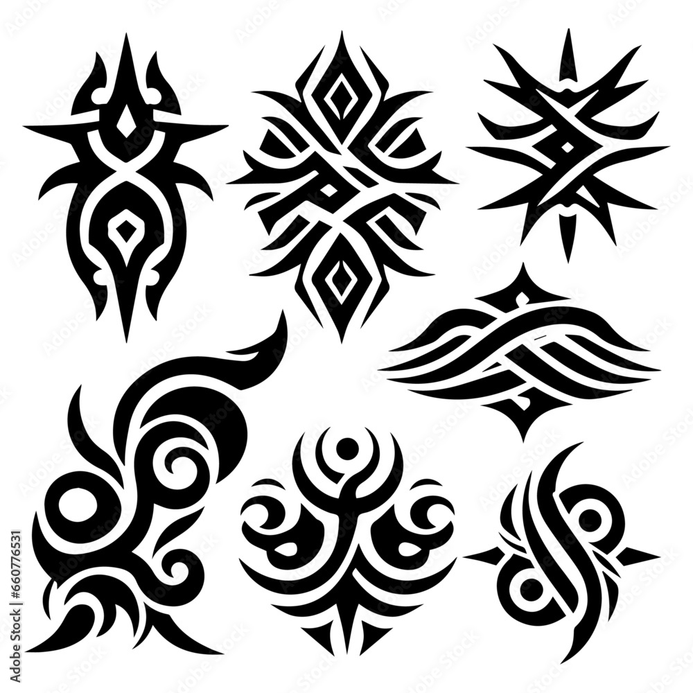 Tribal tattoo design illustration black color Tribal tattoo design illustration black color