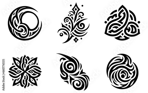 Tribal tattoo design illustration black color