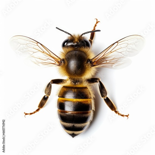 honey bee topview isolated on white background cutout, Generative AI © Mountain Fairy