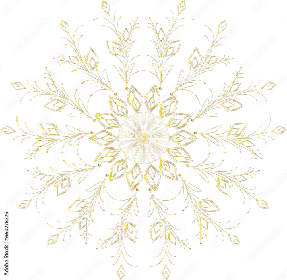 Fototapeta premium A golden pattern arranged in a circle.