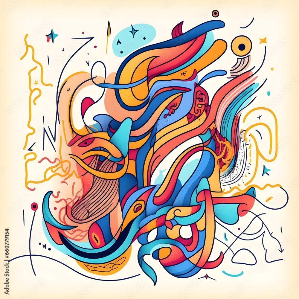 all good vibes line art abstract style 