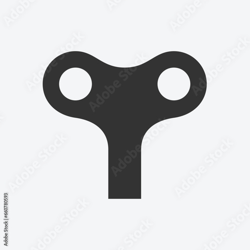 Clockwork key. Simple vector icon or sign