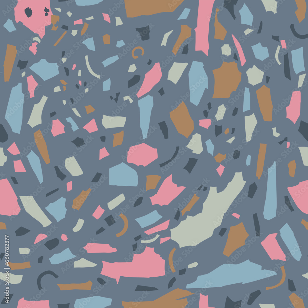 Obraz premium Vector terrazzo illustration seamless repeat pattern digital artwork