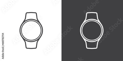 Simple Smartwatch icon vector. Thin line smartwatch outline icon vector illustration. Outline, thin line smartwatch icon for website design and mobile, app development. photo