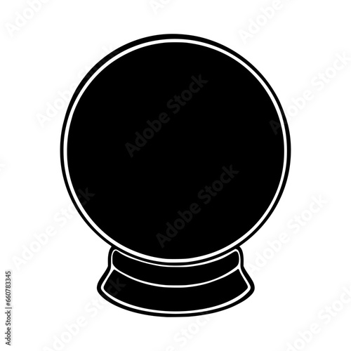 Crystall ball for magic oracle sessions. Witch occult spiritual ball with mystic powers. Vector illustration isolated in white background