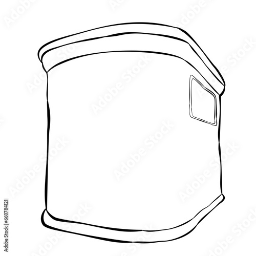 corned beef can, simple vector hand draw doodle sketch at white