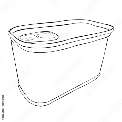 corned beef can, simple vector hand draw doodle sketch at white