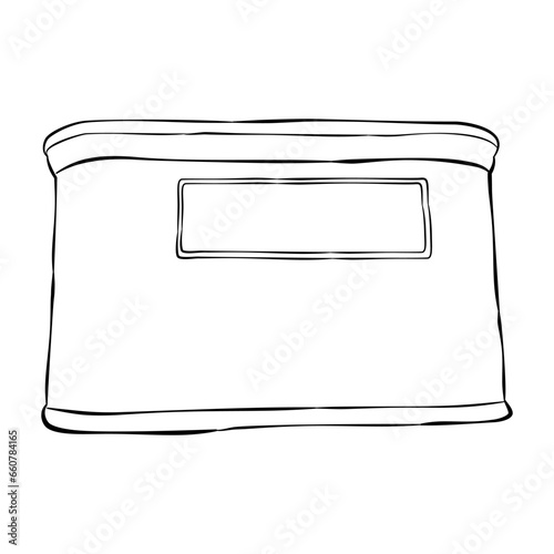 corned beef can, simple vector hand draw doodle sketch at white