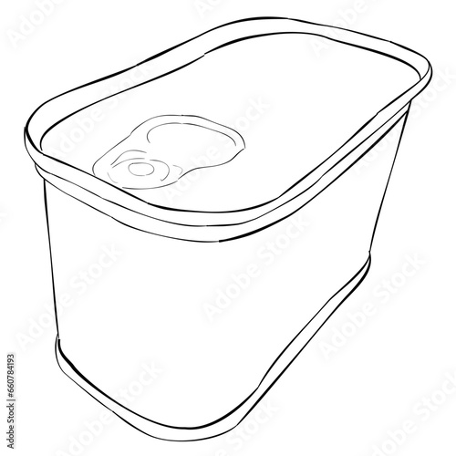 corned beef can, simple vector hand draw doodle sketch at white