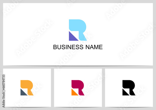 Fold Sheet Paper Letter Alphabet Logotype R