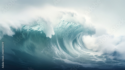 Pacific Ocean sprays big wave With copyspace for text