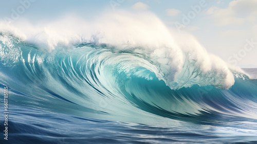 Pacific Ocean sprays big wave With copyspace for text © Ziyan Yang