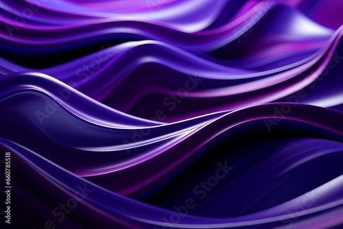 Photo of a vibrant abstract background with flowing purple lines created with Generative AI technology