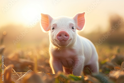 Portrait of a cute piglet © Aleksandr Bryliaev