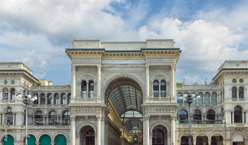 Facade of the Galleria Vittorio Emanuele in Milan