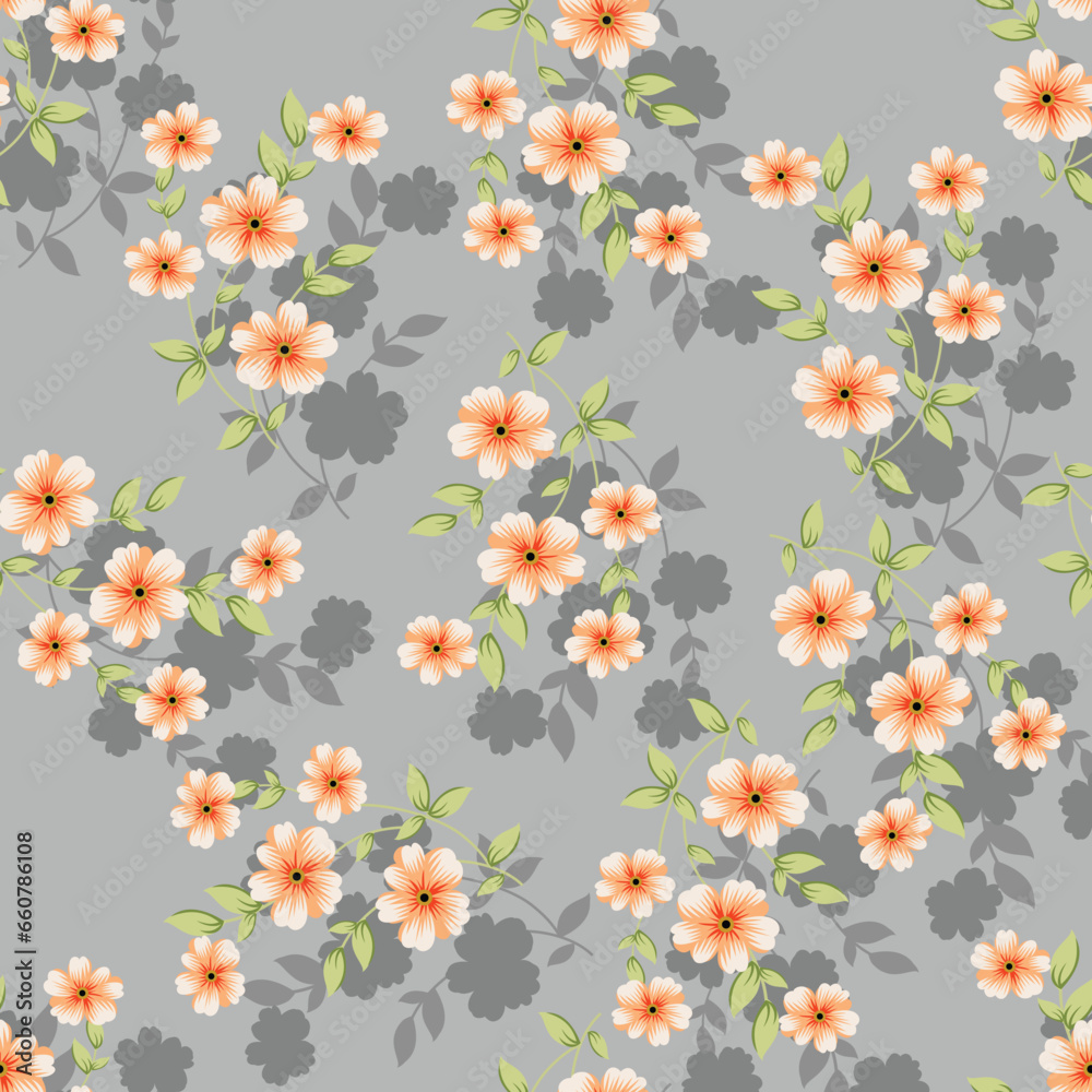 seamless vector flower design pattern on background