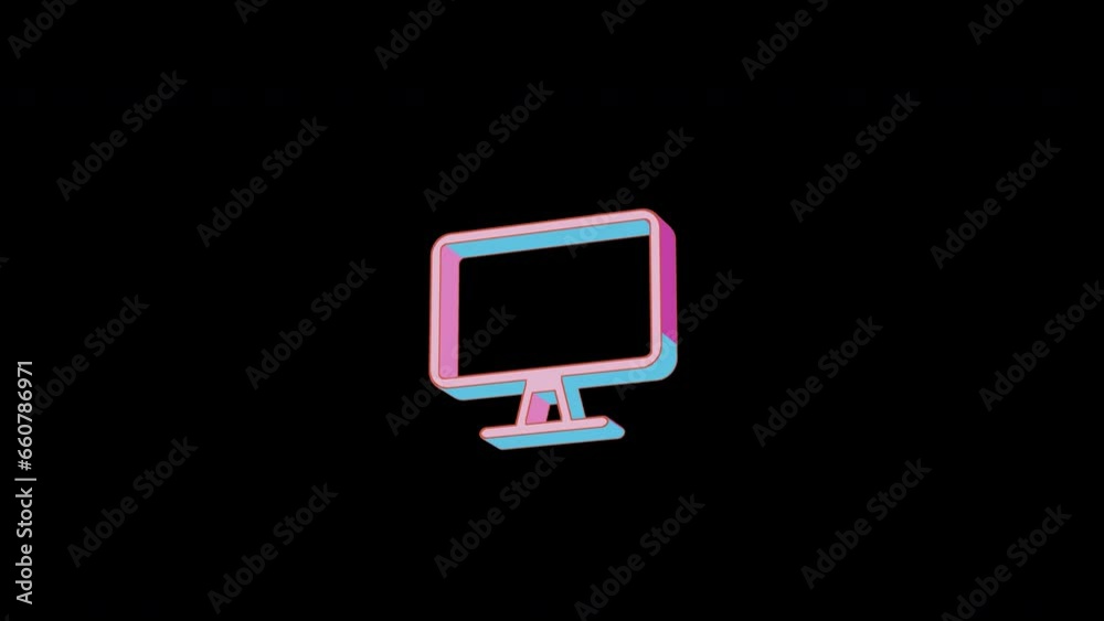 Bright desktop icon is jumping merrily. Retro style. Alpha channel black. Looped from frame 120 to 240, Alpha BW at the end Bright desktop icon is jumping merrily. Retro style. Alpha channel black. Looped from frame 120 to 240, Alpha BW at the end