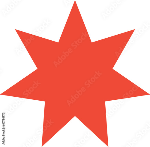 Digital png illustration of big red star on transparent background