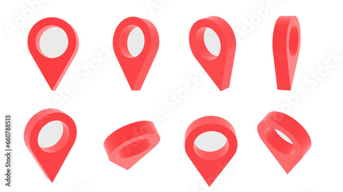 Red pin 3D 8 designs