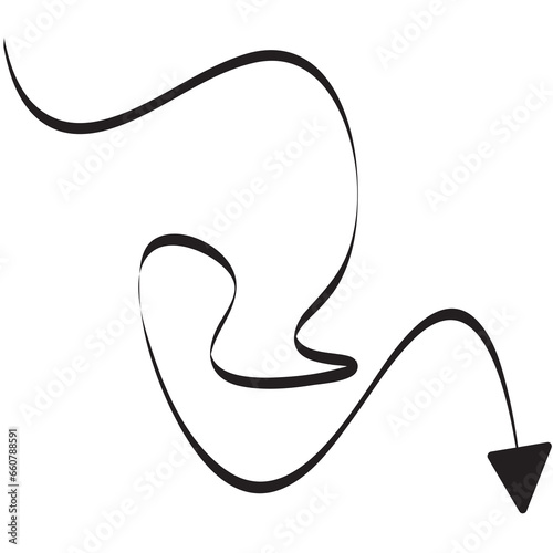 Digital png illustration of spiral black arrow on transparent background