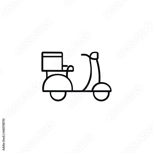 Delivery Bike Line Style Icon Design