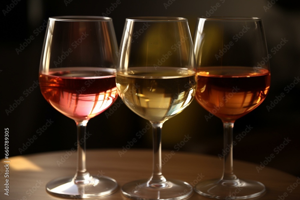 Italian white, red, and rosé wine. Generative AI
