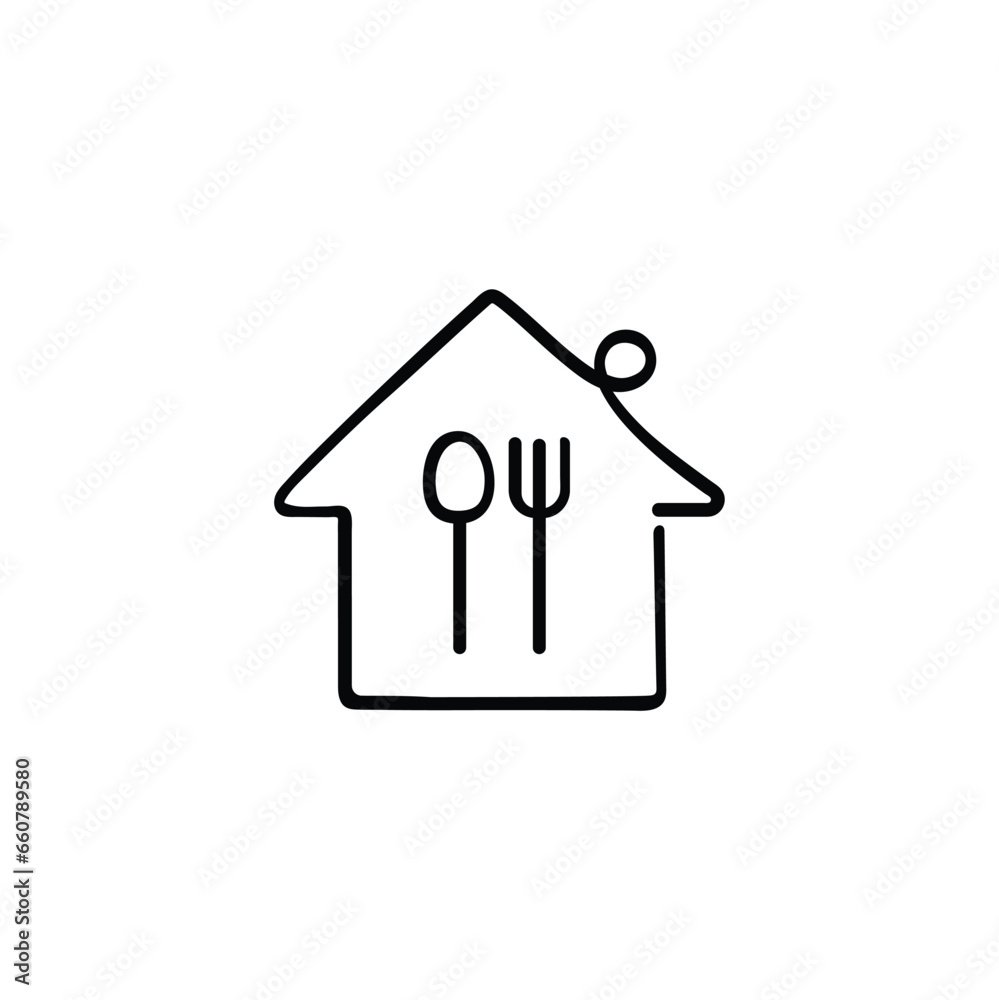 Home Delivery Food Line Style Icon Design Home Delivery Food Line Style Icon Design