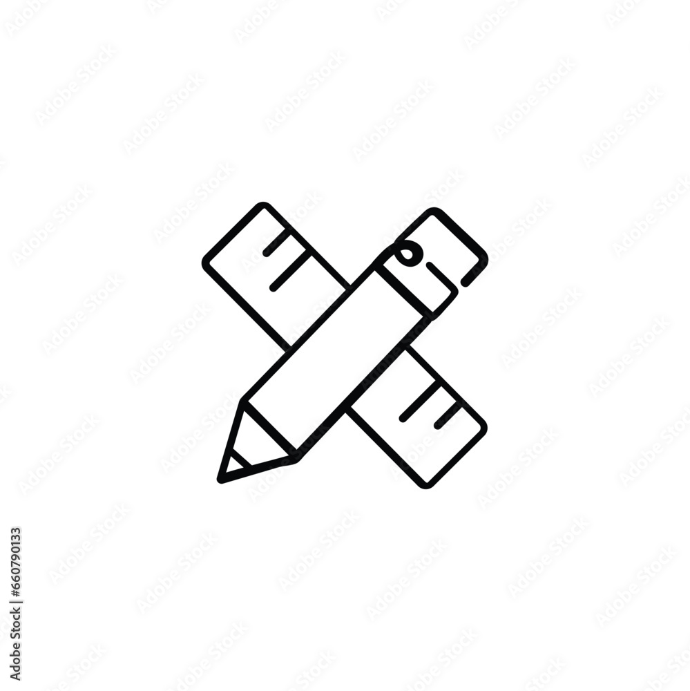 Stationery Line Style Icon Design Stationery Line Style Icon Design