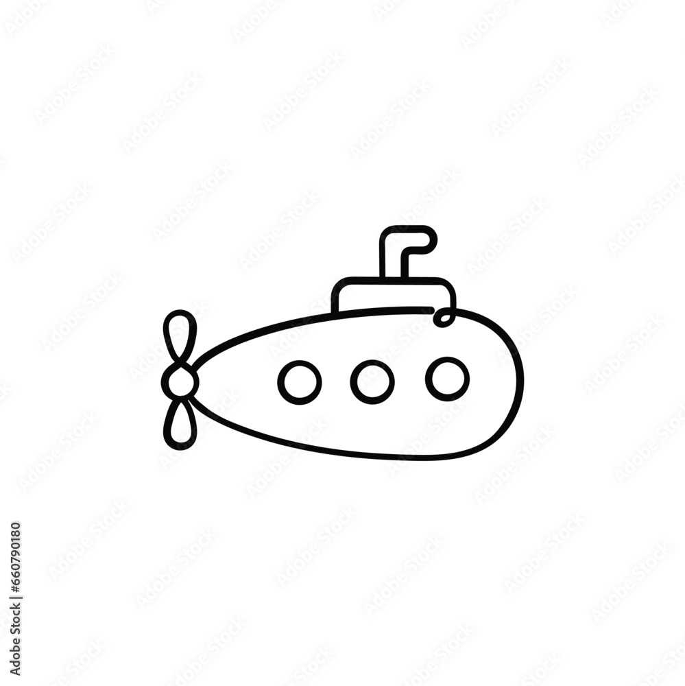 Submarine Line Style Icon Design Submarine Line Style Icon Design