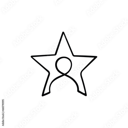 Superstar Line Style Icon Design